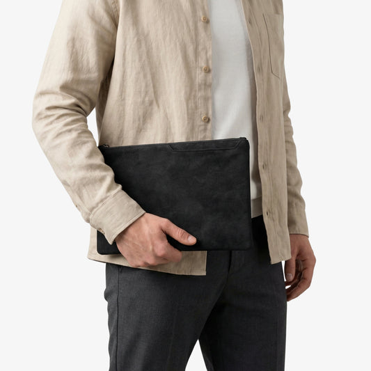 Alcantara Pouch - Deep Black