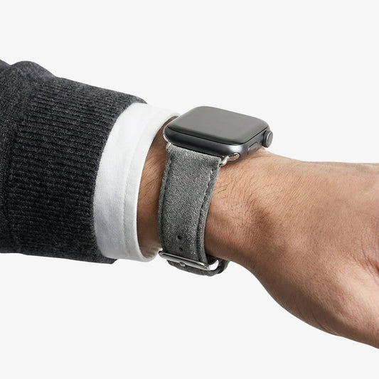 alcantara apple watch band with buckle - Nardo Gray