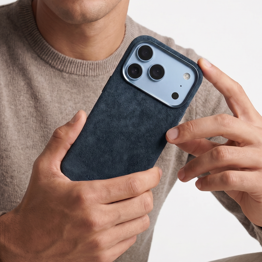 iPhone Alcantara Case - Navy Blue
