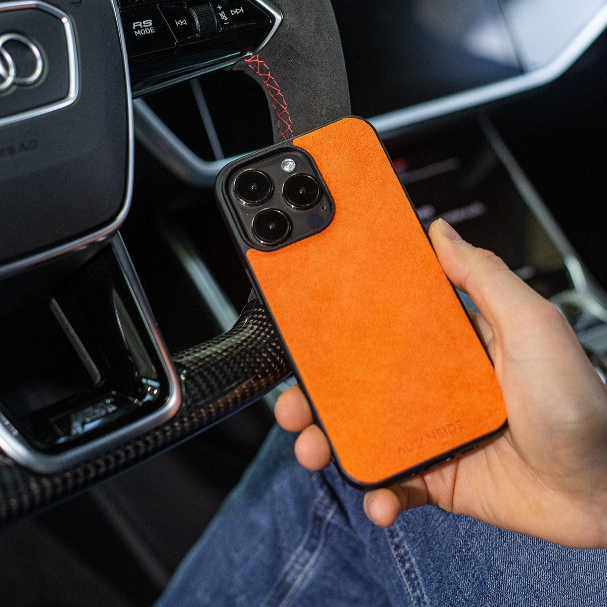 iPhone 12 Mini - Alcantara Back Cover - Orange