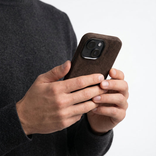 iPhone 15 - Alcantara Case - Chocolate Brown