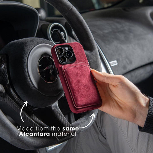 iPhone 15 Plus - Alcantara Case - Wine Red