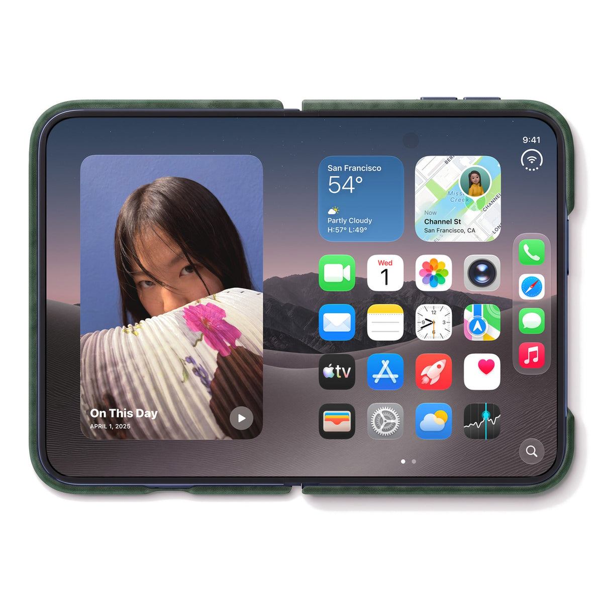 iPhone Duo - Alcantara Folio - Midnight Green