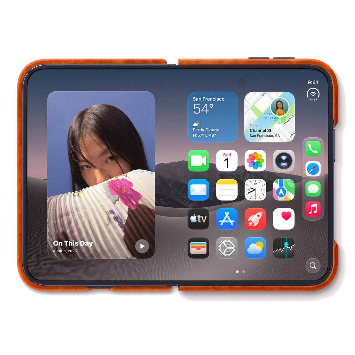 iPhone Duo - Alcantara Folio - Orange