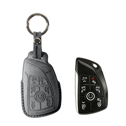 Alcantara Car Key Fob Cover for Buick Model H - Space Grey