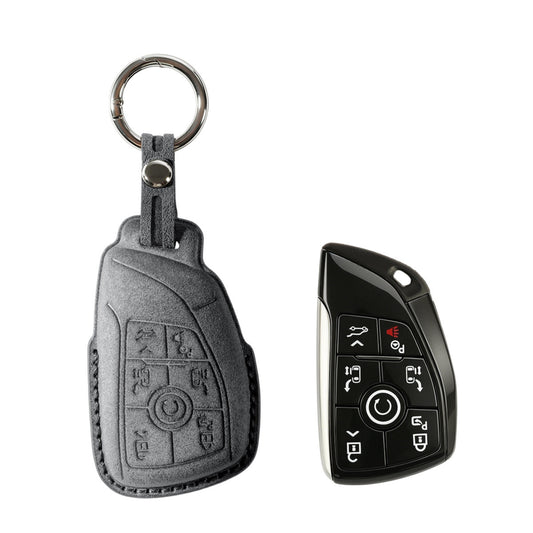 Alcantara Car Key Fob Cover for Buick Model H - Space Grey