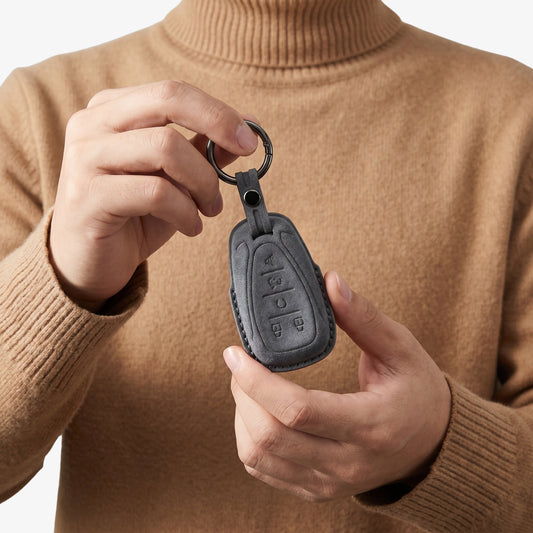 Alcantara Car Key Fob Cover for Chevrolet Model A - Space Grey