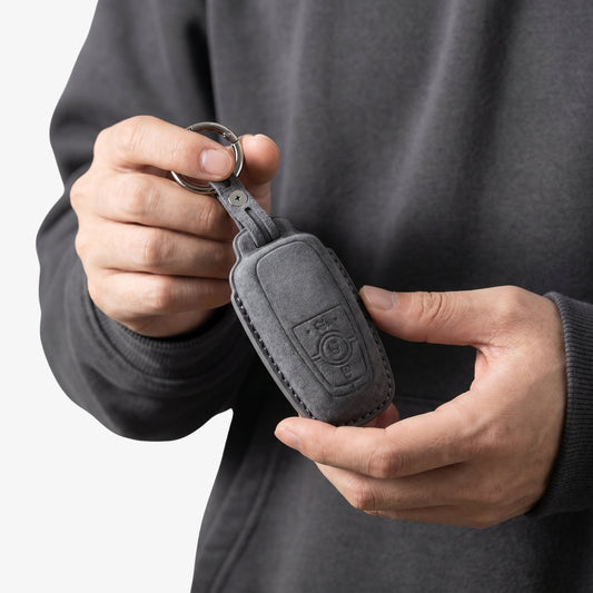 Alcantara Car Key Fob Cover for Ford  Model A - Space Grey