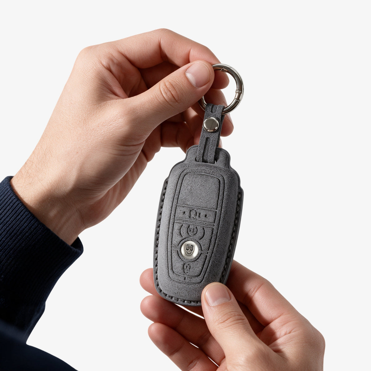 Alcantara Car Key Fob Cover for Ford  Model B - Space Grey