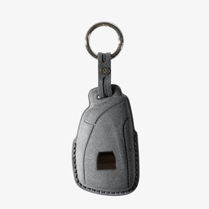 Alcantara Car Key Fob Cover for Buick Model H - Space Grey