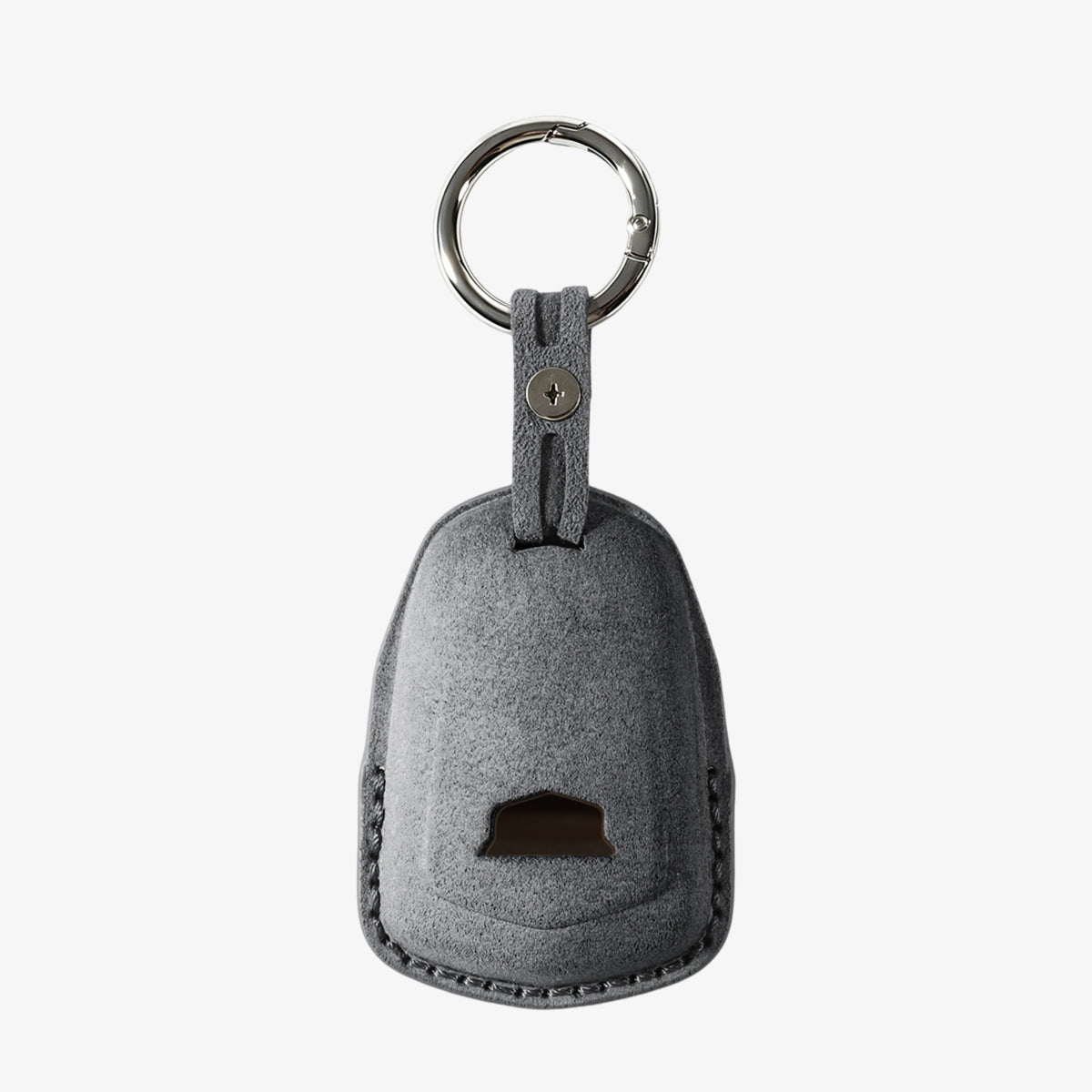 Alcantara Car Key Fob Cover for Cadillac Model A with Buckle - Space Grey