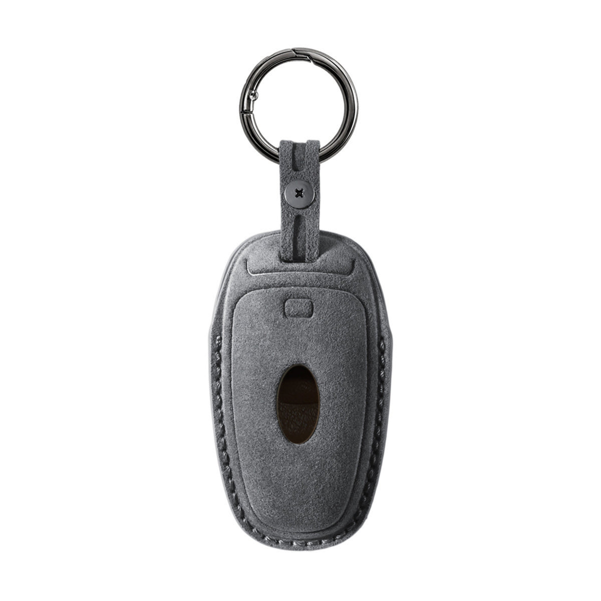 Alcantara Car Key Fob Cover for Hyundai Model D - Space Grey