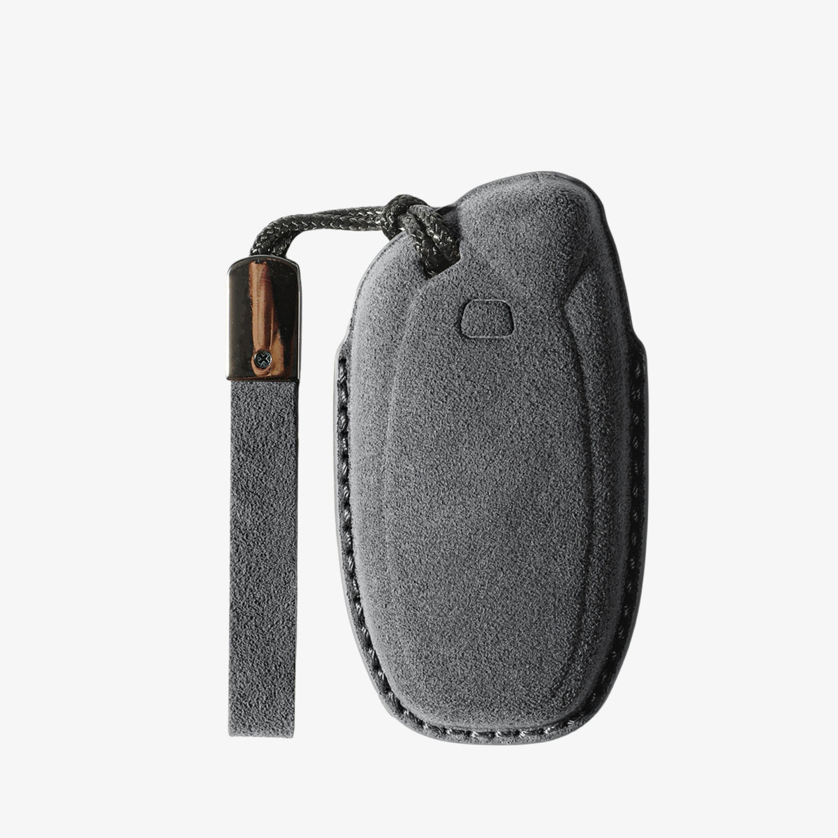 Alcantara Car Key Fob Cover for Lamborghini Model A with Buckle - Space Grey