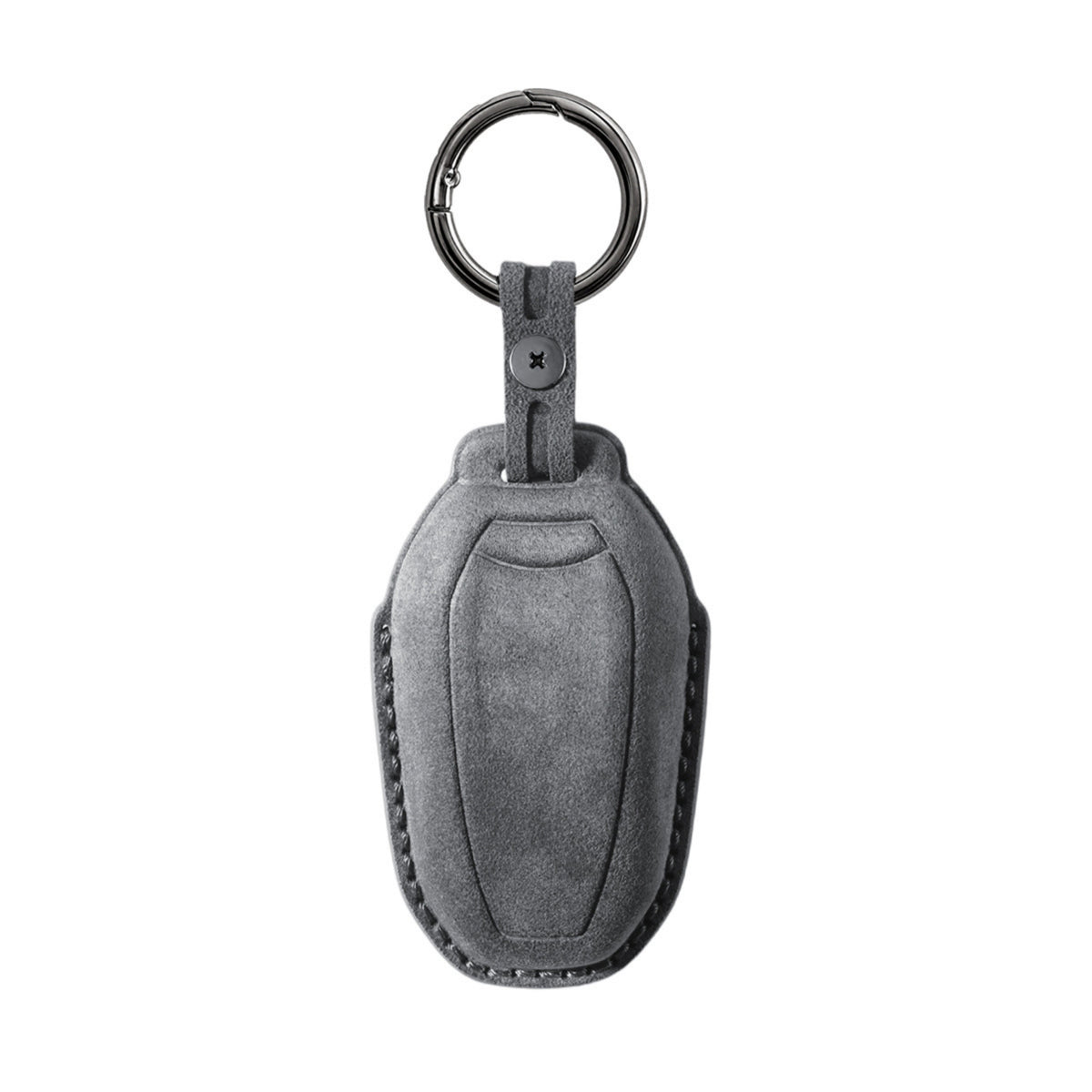 Alcantara Car Key Fob Cover for Peugeot Model A - Space Grey