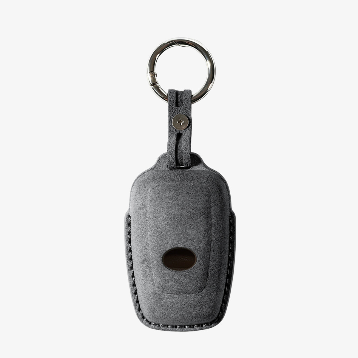 Alcantara Car Key Fob Cover for Toyota Model A with Buckle - Space Grey