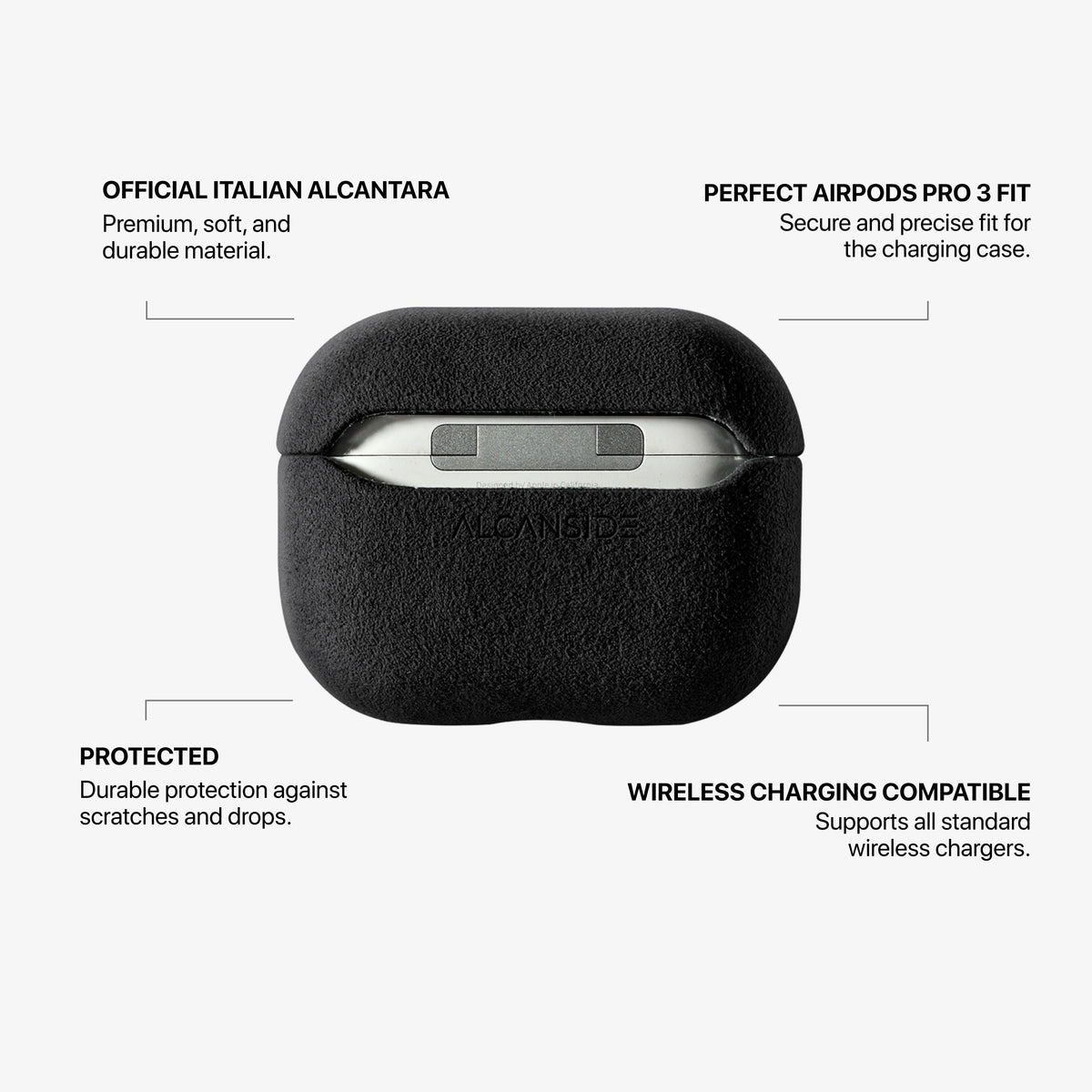 AirPods Pro (3rd Generation) Alcantara Case - Deep Black
