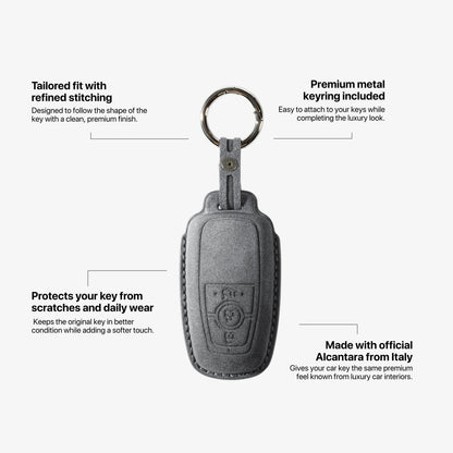 Alcantara Car Key Fob Cover for Ford  Model A - Space Grey