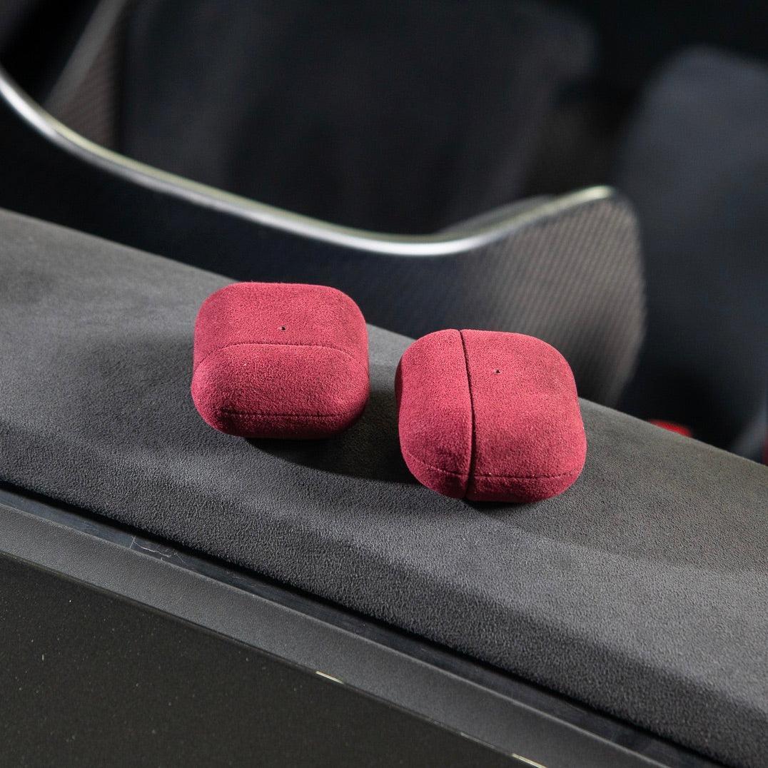AirPods 1/2 Gen Alcantara Case - Wine Red