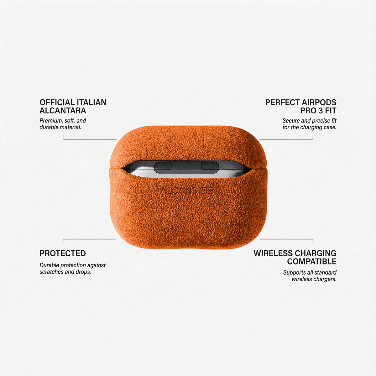 AirPods Pro (3rd Generation) Alcantara Case - Orange