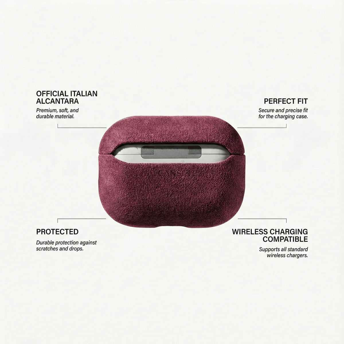 AirPods Pro Alcantara Case - Wine Red