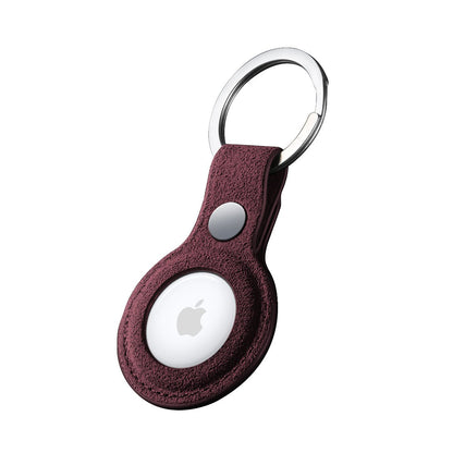 Alcantara AirTag Key Ring - Wine Red