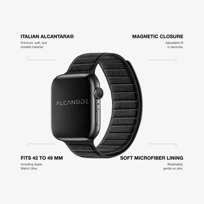 alcantara apple watch band - Deep Black