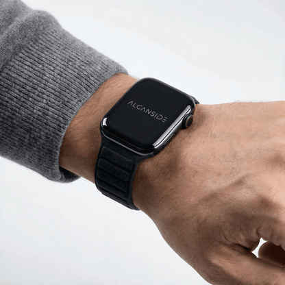 alcantara apple watch band - Deep Black