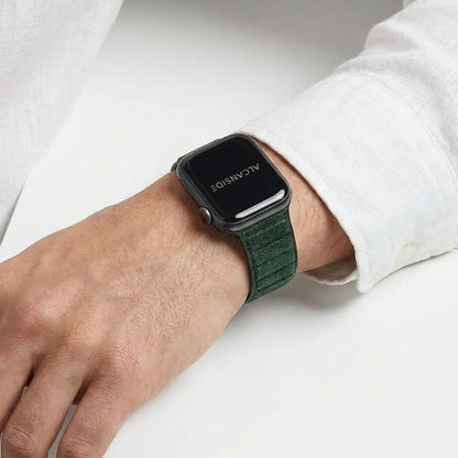 alcantara apple watch band - Midnight Green