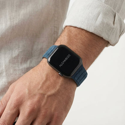 alcantara apple watch band - Ocean Blue