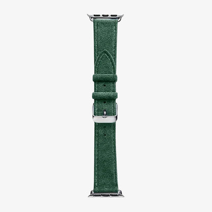 alcantara apple watch band with buckle - Midnight Green