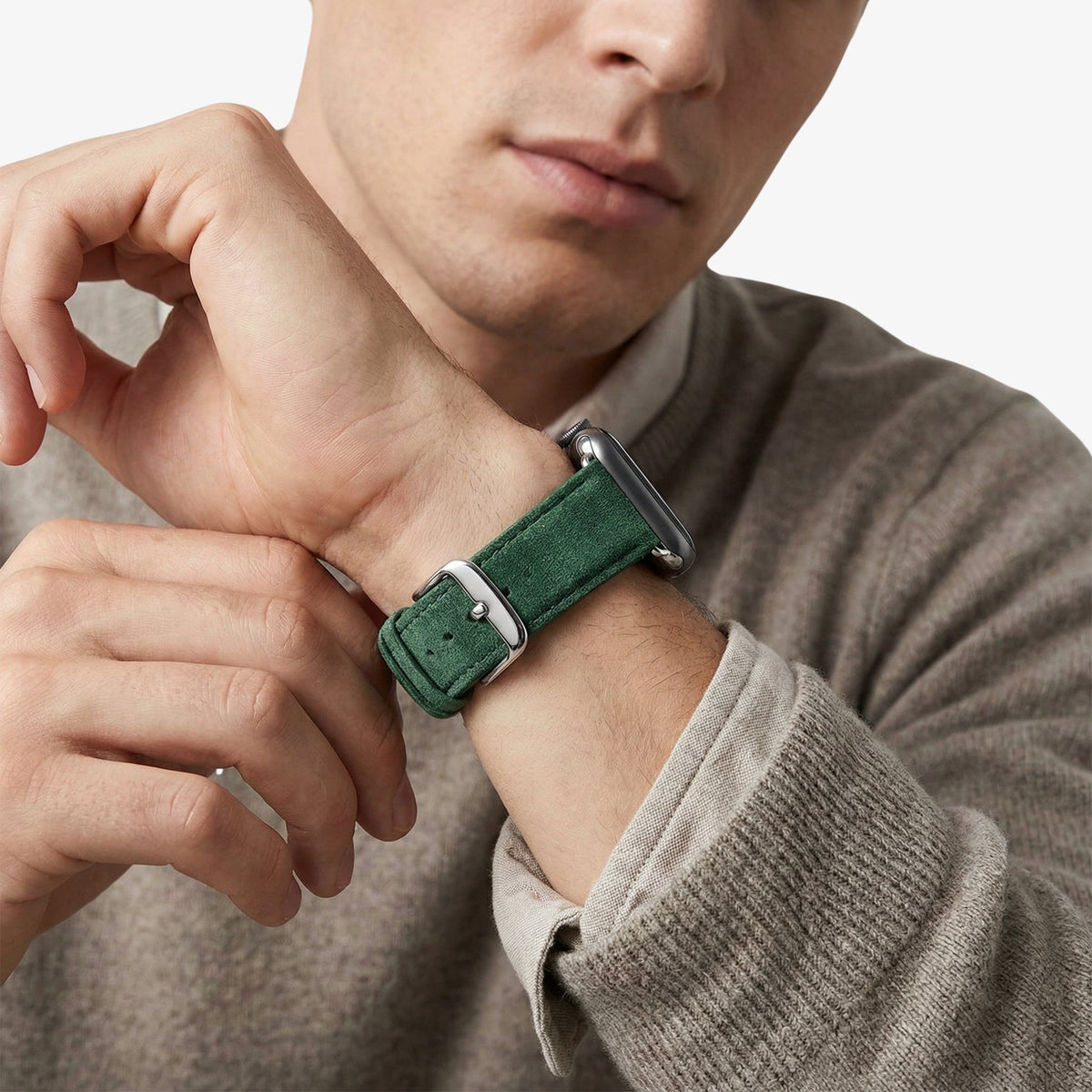 Alcantara Apple Watch Band With Buckle - Midnight Green - 38/40/41/42mm