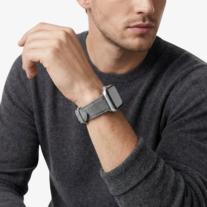 alcantara apple watch band with buckle - Nardo Gray