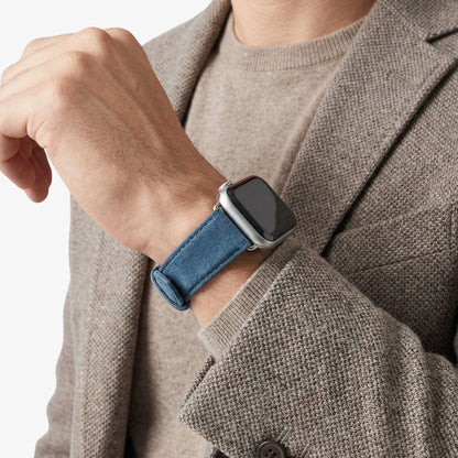 Alcantara Apple Watch Band With Buckle - Ocean Blue - 42/44/45/46mm & Ultra (49mm)