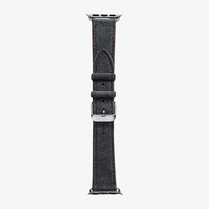 alcantara apple watch band with buckle - Space Grey With Red Stitching