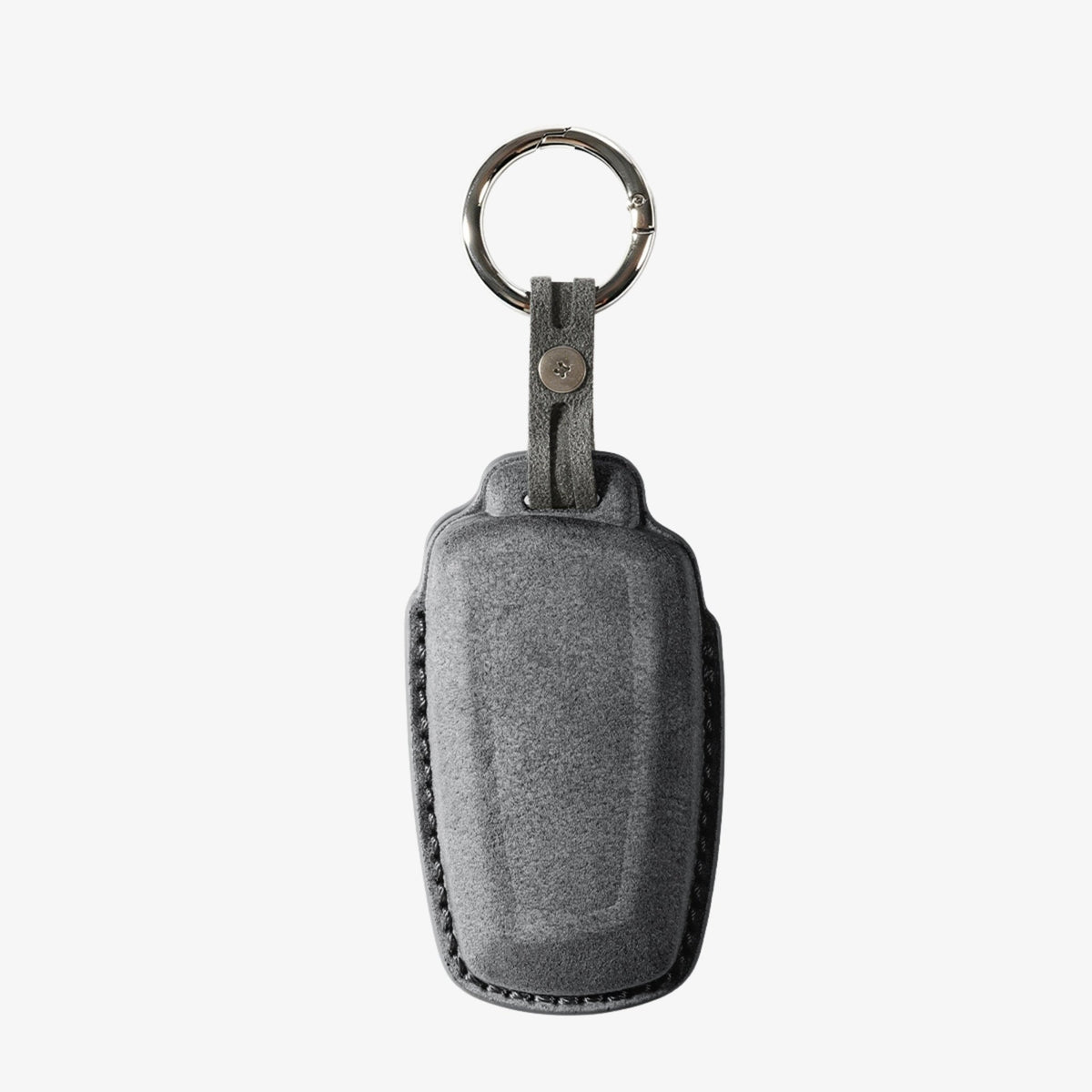 Alcantara Car Key Fob Cover for BMW Model A with Buckle - Space Grey