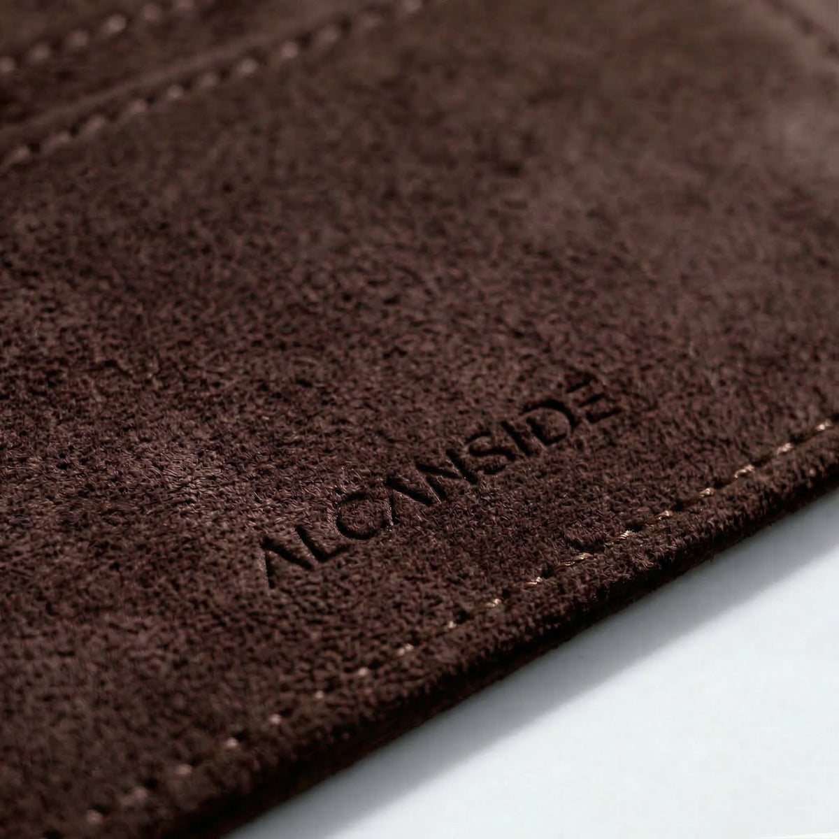 Alcantara Card Wallet - Chocolate Brown