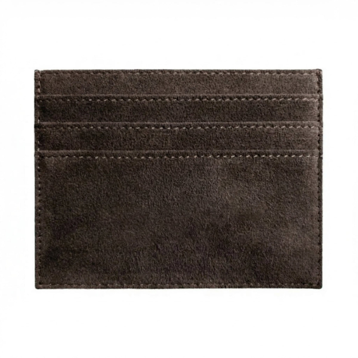 Alcantara Card Wallet - Chocolate Brown