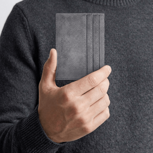 Alcantara Card Wallet - Nardo Gray