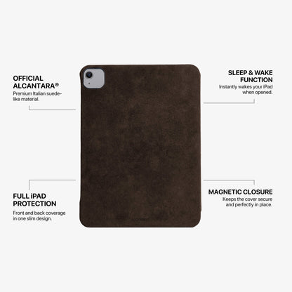 Alcantara iPad Cover - For iPad Air 11 inch (2024/2026) - Chocolate Brown