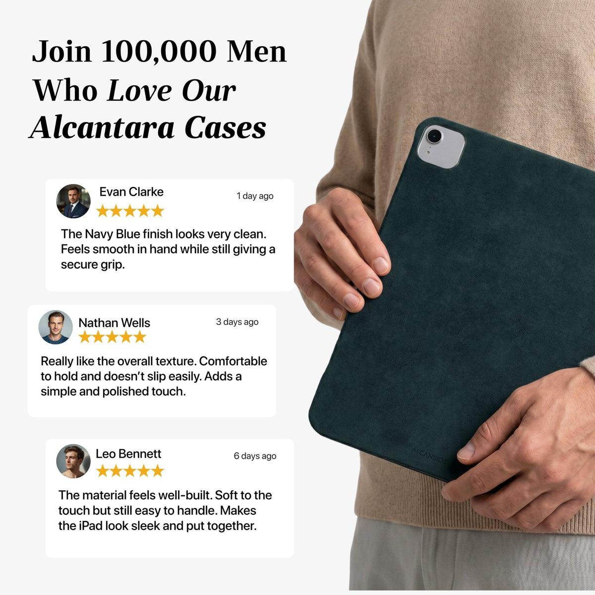 Alcantara iPad Cover - For iPad Air 11 inch (2024/2026) - Navy Blue