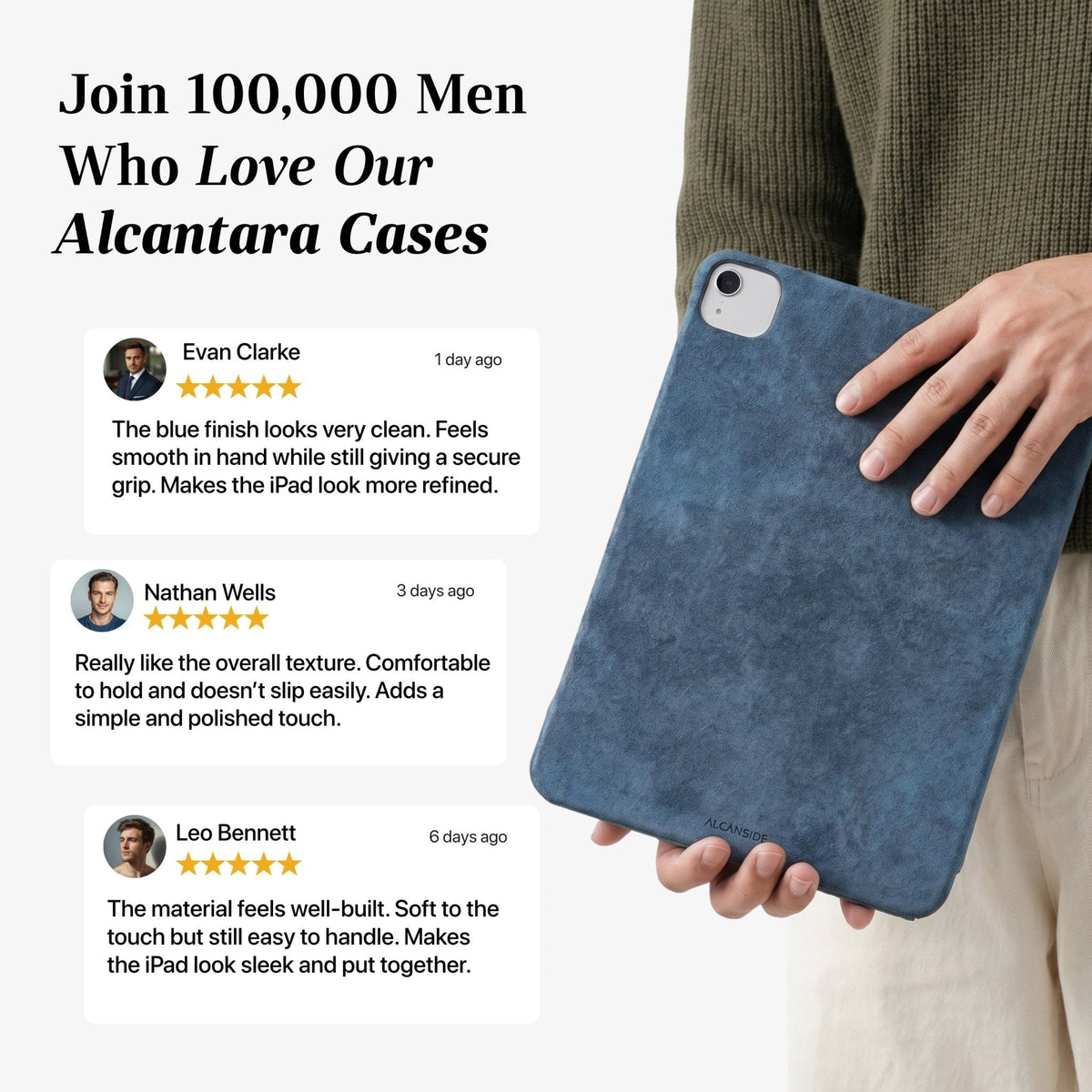 Alcantara iPad Cover - For iPad Air 11 inch (2024/2026) - Ocean Blue