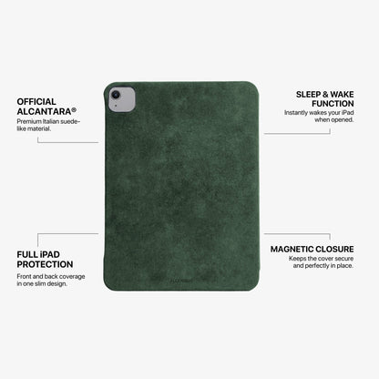 Alcantara iPad Cover - For iPad Air 2026  (13 inch) - Midnight Green