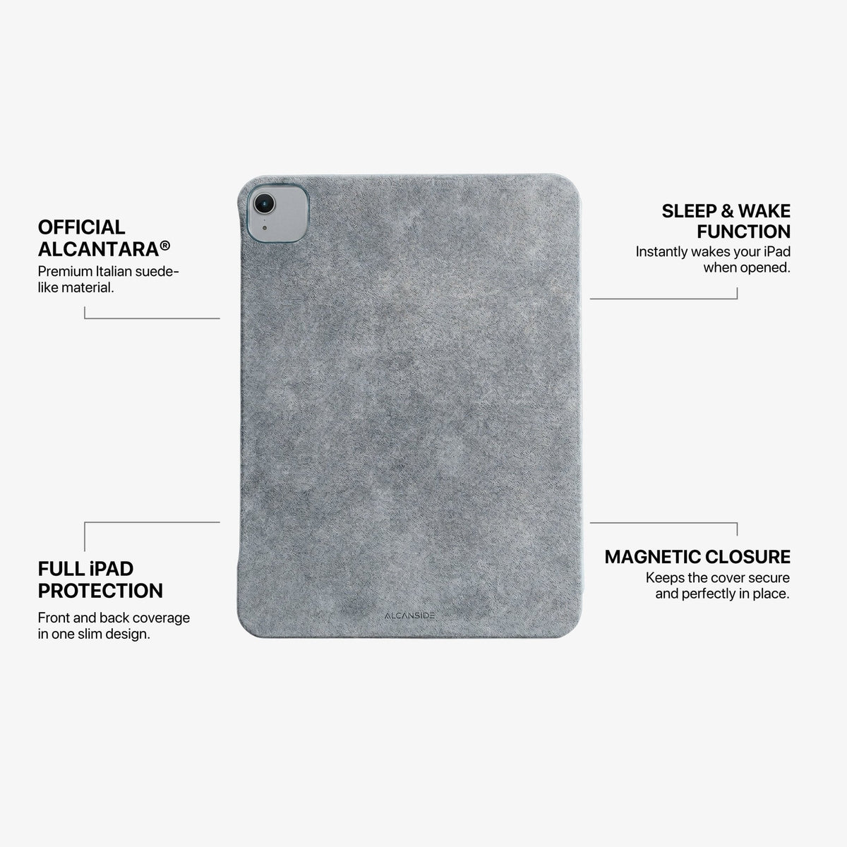 Alcantara iPad Cover - For iPad Air 2026  (13 inch) - Nardo Gray