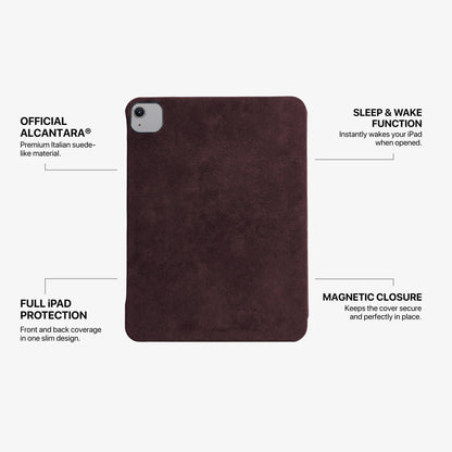 Alcantara iPad Cover - For iPad Air 2026  (13 inch) - Wine Red