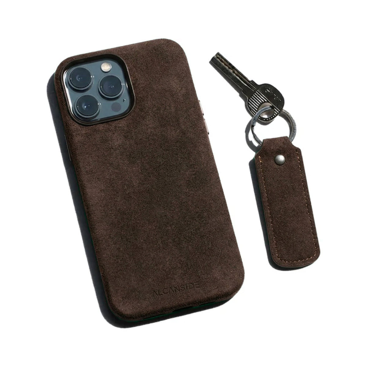 Alcantara Keychain - Chocolate Brown