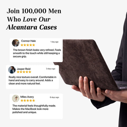 Alcantara MacBook Air Cover - For 13.6 inch (2022 M2 - 2025 M4) - Chocolate Brown