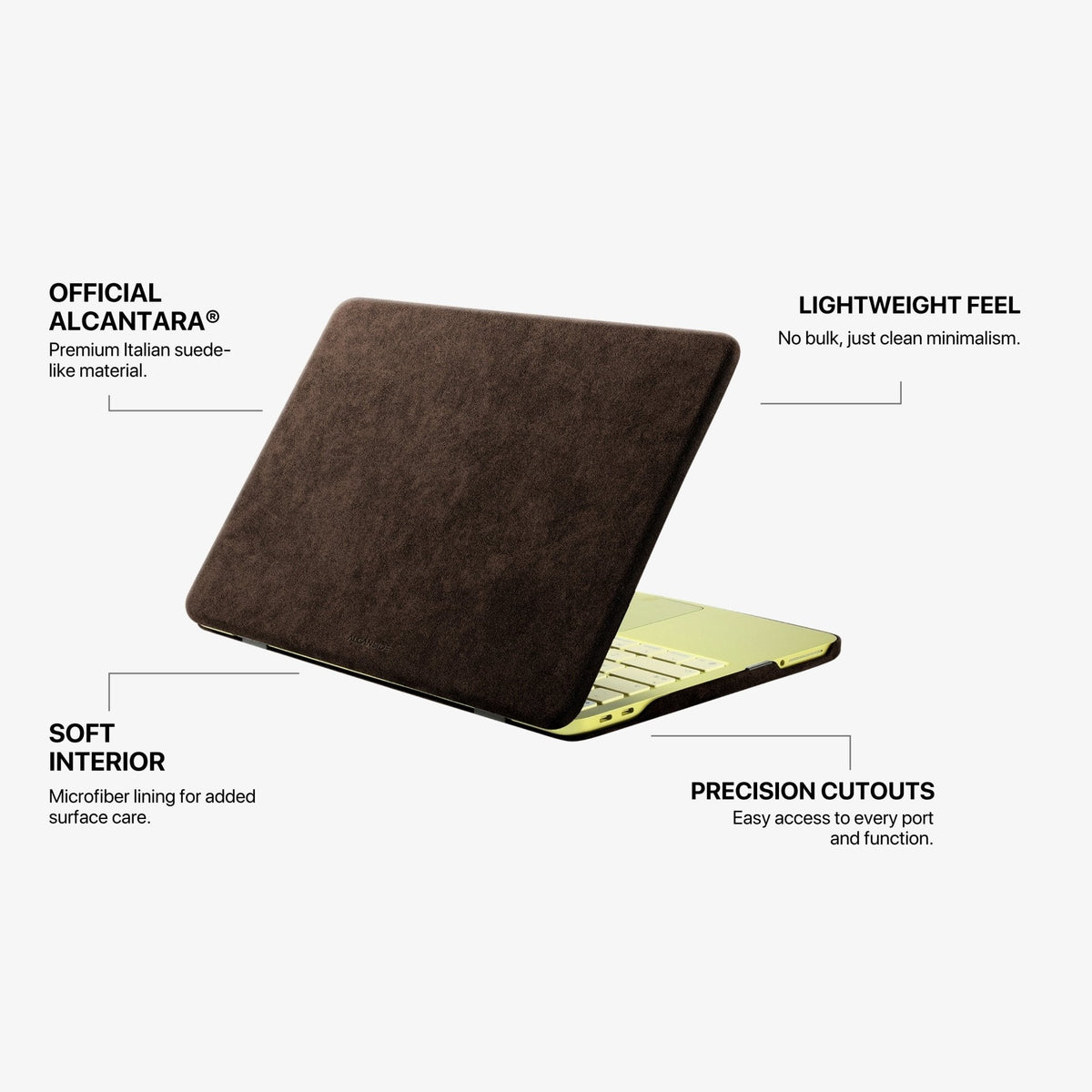 Alcantara MacBook Neo Cover – For 13 inch (2026) – Chocolate Brown
