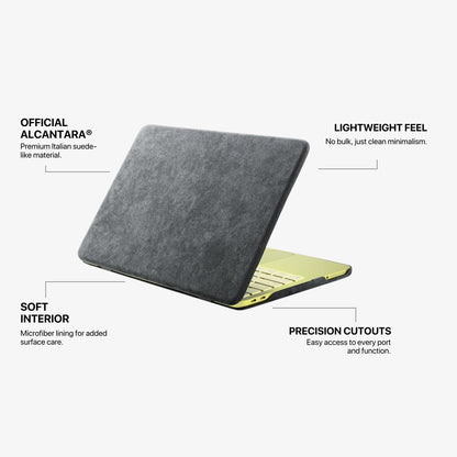 Alcantara MacBook Neo Cover - For 13 inch (2026) - Nardo Gray