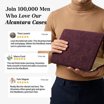 Alcantara MacBook Neo Cover - For 13 inch (2026) - Wine Red