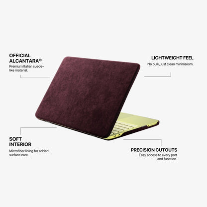 Alcantara MacBook Neo Cover - For 13 inch (2026) - Wine Red